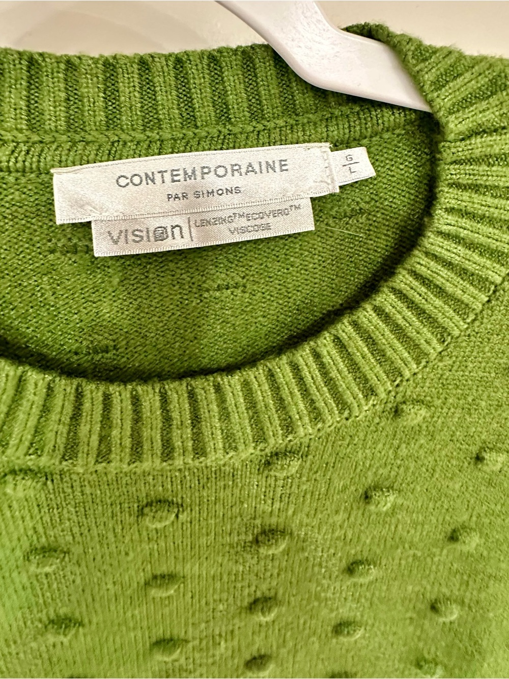 Contemporaine Green Bobble Knit Crewneck Sweater - Picture 2 of 3